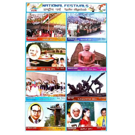 National Festivals School Project Chart Stickers