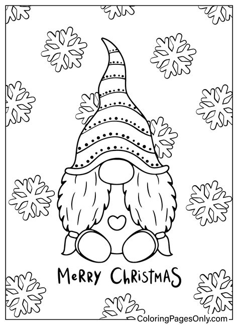Gnome Coloring Pages Christmas