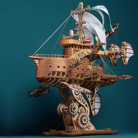 Keetopteep 3D Wooden Puzzles for Adults, DIY Fantasy Spaceship Wooden ...