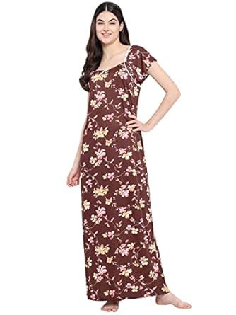 Buy Klamotten Stylish Printed Satin/Sarina Nighty for Women/Ladies ...