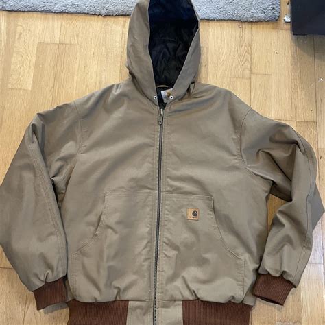 Tan and brown Carhartt bomber jacket #skater Size... | Depop