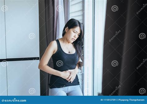 Woman Having Painful Stomachache,Female Suffering from Abdominal Pain Stock Image - Image of ...