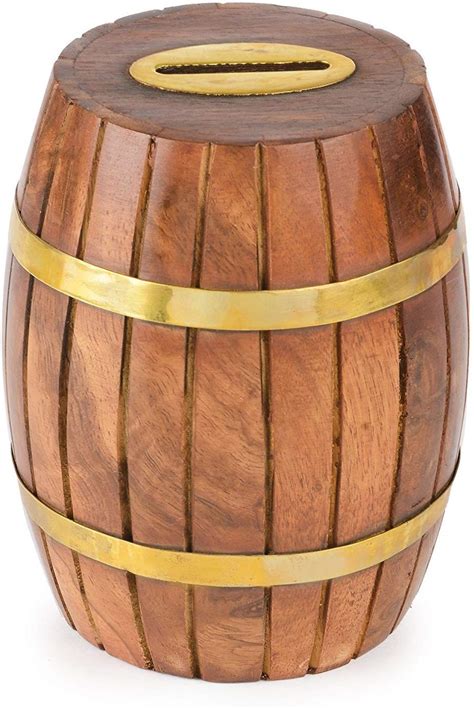 KINZA Handmade Wooden Money | Piggy Bank | Coin Box for Kids & Adult ...