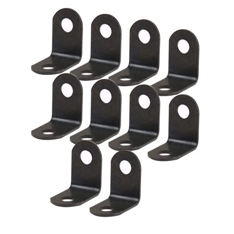 uxcell 10pcs Angle Bracket Metal 12x12mm Black Corner Brace Fastener L ...