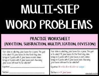 Image result for Multi-Step Story Problems