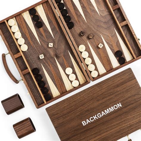 ropoda Sapele Wood Backgammon Board Game Set (15 Inches) for Adults and ...