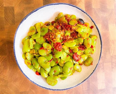 Sautéed Fresh Fava Beans with Anchovy, Garlic, and Tomatoes — Lanyap ...