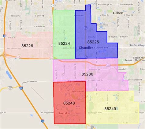 Image result for Chandler Zip Code Map