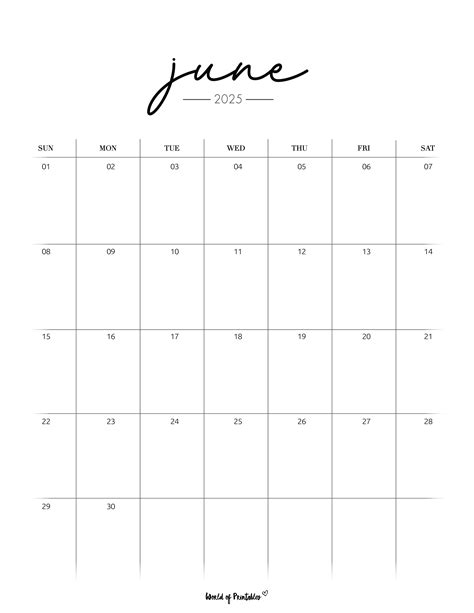 Free Printable June 2025 Calendars | 100+ Best