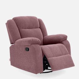 Avalon - Rocking & Rotating Single Seater Fabric Recliner In Pink Colo ...