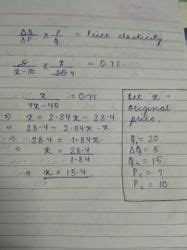 To find original cost from price elasticity of demand - CA CPT PDF Download