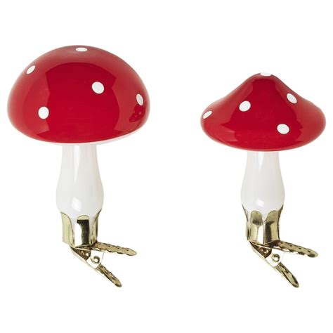 VINTERFINT tree ornament set of 2, glass/mushroom red - IKEA