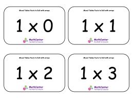 Mixed Tables Facts Flashcards To 5X5 With Answers | Games | Math Center