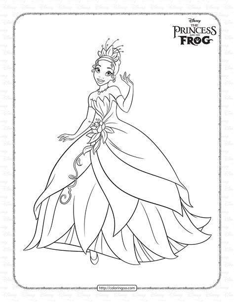 Disney Princess Tiana Colouring Pages