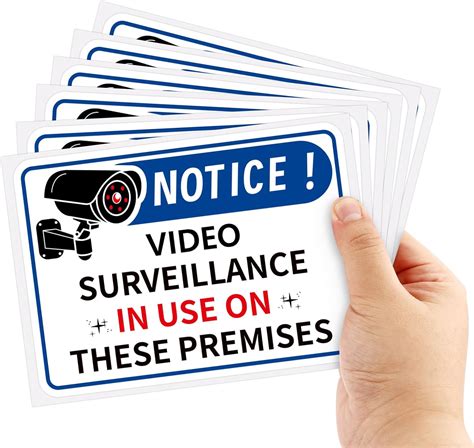Video Surveillance Signs, 5x7 Inch Camera Security Sign Surveillance ...