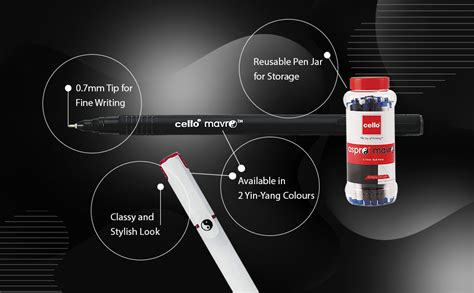 Cello Aspro Mavro Ball Pen Set (Bulk Pack of 50 pens with Stand ...