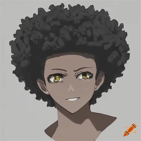 Illustration of a black guy manga with dreadlocks on Craiyon
