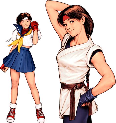 Yuri Sakazaki and Sakura Kasugano 04 (S.VS.C.) by Zyule on DeviantArt