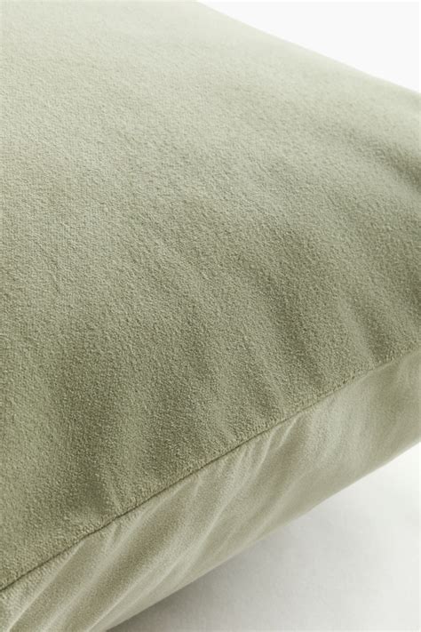 Cotton velvet cushion cover - Light green - Home All | H&M IN