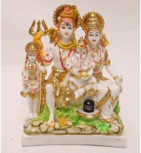 Buy S patnaik Gold Plated Ganesha Idol for Home 9 Inch, Cultured Marble ...
