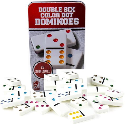 VGRASSP Double Six Color Dot Design Dominos for Kids - Set of 28 ...
