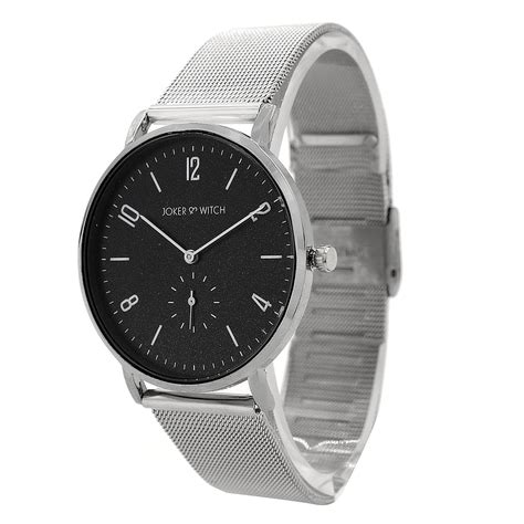 Joker & Witch Silver Couple Watch Gift Set- For Men & Women