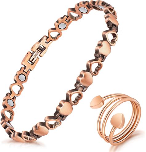 Amazon.com: Magnetic Copper Bracelets for Women Lymph Detox Magnetic Bracelets, 100% Solid Pure ...