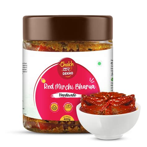 Chakh Kar Dekho Red Mirchi Bharva Pickle – 400 gm | Stuffed Red Chilli ...