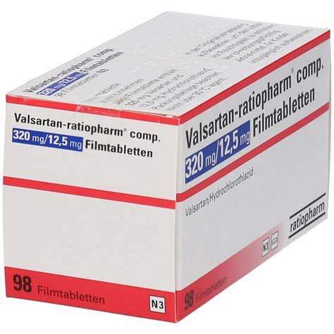 Valsartan-ratiopharm® comp. 320 mg/12,5 mg 98 St mit dem E-Rezept kaufen - Shop Apotheke