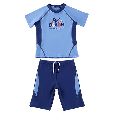 Utlike Toddler Swimsuit Boy 2 Pack Boys Swim Set Short Sleeve Boys Swim ...