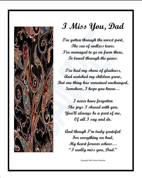 I Miss You Dad-Instant Download Memorial Poem Loss of a | Etsy