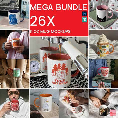 Mug Mockup Bundle - 26 Lifestyle Scenes, PSD, Affinity, Photopea ...
