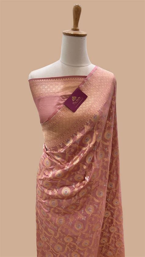 Pure Katan Silk Handloom Banarasi Saree - All Over Sona Rupa Jaal Work ...
