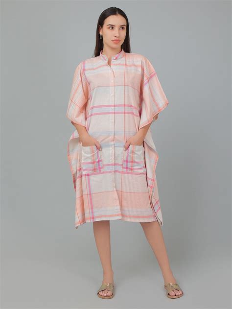 Buy Peach Striped Cotton Kaftan | KAF001/BRTH1 | The loom