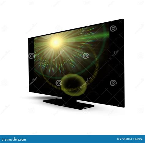 Black TV Screen Mockup - 3D Illustration Stock Illustration ...