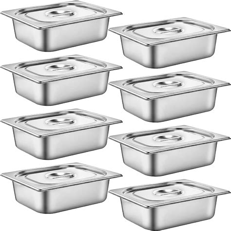 Amazon.com: Thenshop 8 Set Stainless Steel Hotel Pans Steam Table Pan ...