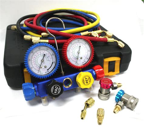 HVAC Diagnostic R410a R314A R22 Refrigerant 4 Valve Manifold Gauge Set ...