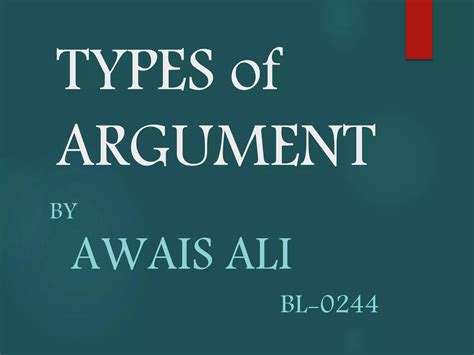 Types of Argument presentation | PPTX