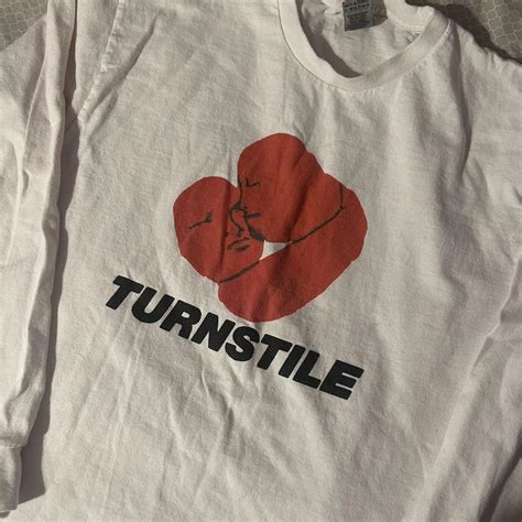 turnstile band tee merch size medium embrace white... - Depop