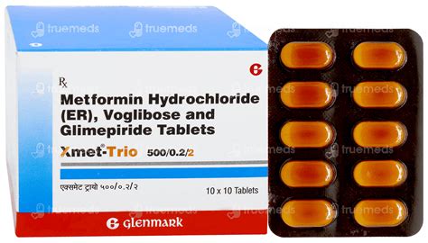 Xmet Trio 500/0.2/2 Tablet 10: Uses, Side Effects, Price & Substitutes