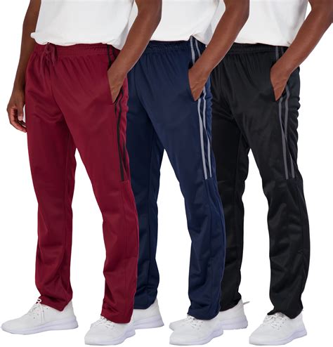 Real Essentials 3 Pack: Men's Active Athletic Casual Tricot Open Bottom ...