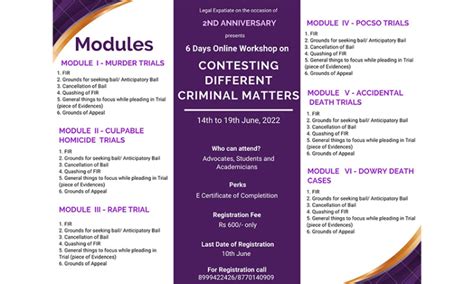 Online Workshop, Criminal Matters, Legal Expatiate