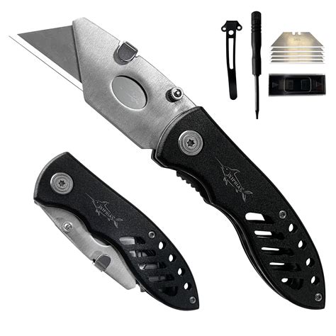 XIPHIAS Professional 4 Folding Utility Knife - Premium Heavy Duty EDC Box Cutter with Quick ...