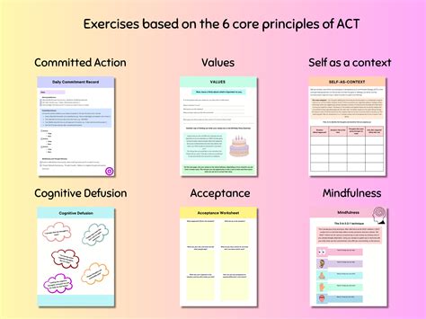 ACT Therapy Worksheets, Acceptance & Commitment Therapy, Therapy ...