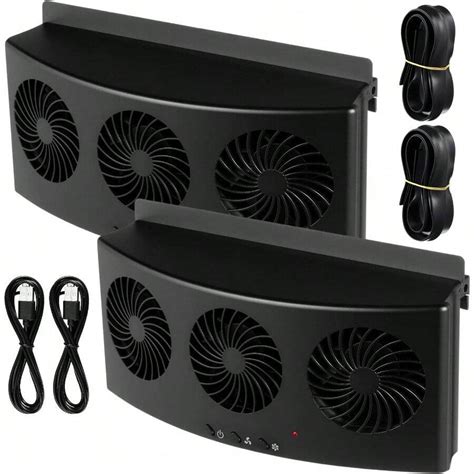 2 Pack USB Cable 3 Fans Car Exhaust Fan USB 3 Fans Car Window Air Vent ...
