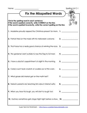 Spelling Words For Form 1 - Fill Online, Printable, Fillable, Blank ...