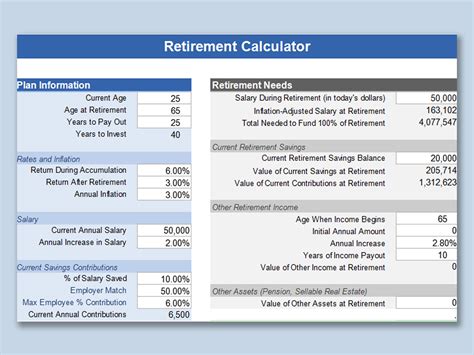 Excel Retirement Planner 的图像结果