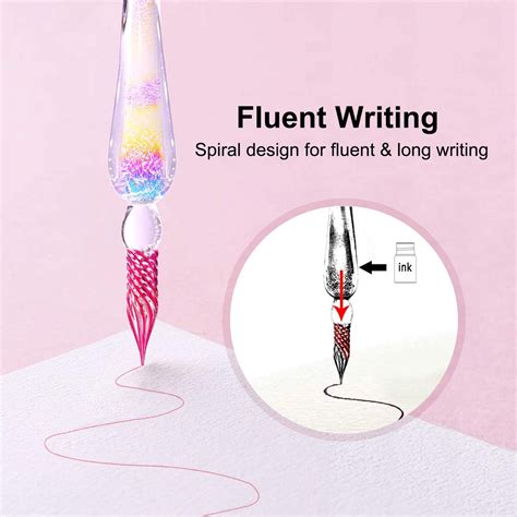 Buy Handmade Glass Dipped Pen Set - Crystal Signature Pen for Art ...