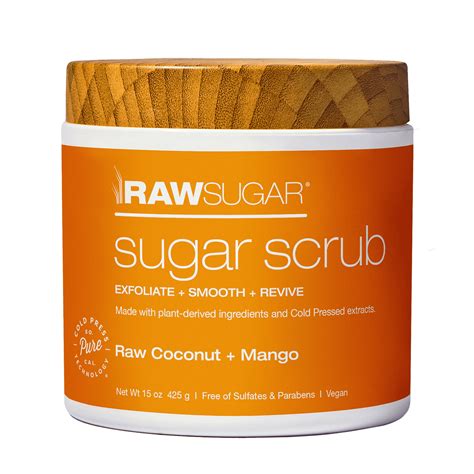 Raw Sugar Exfoliating Sugar Scrub, Raw Coconut and Mango, 15 oz ...