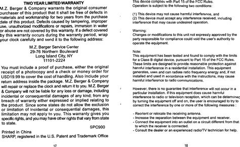 Sharp Atomic Clock SPC364 Manual 的图像结果